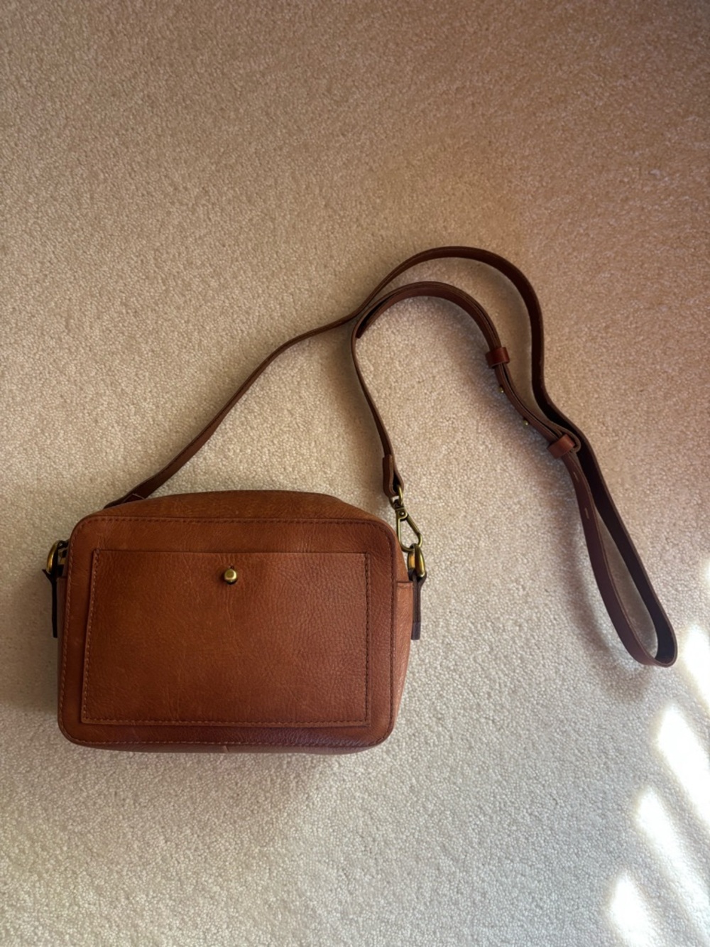 Madewell Transport Camera Crossbody Brown Leather Bag